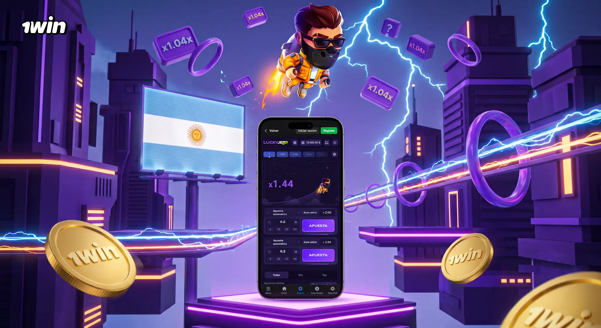 Apuesta doble y Autowithdrawal del Lucky Jet en 1win